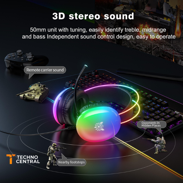 ONIKUMA X25 - TAI NGHE GAMING CHỤP TAI SIÊU ÊM LED RGB MIC CHỐNG ỒN CÓ DÂY 3.5MM - USB + 3.5MM