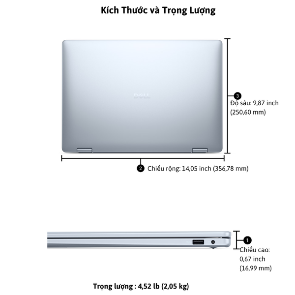 Dell 16 Plus 2-in-1 DB06250 Core Ultra 7 258V 16G  1TB  16 inch 2.5K (2560 x 1600) Touch