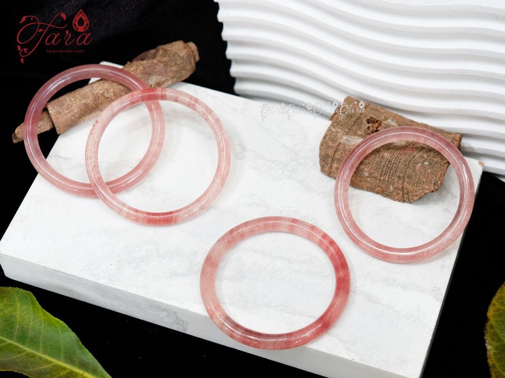  Vòng Bản Thạch Anh Dâu Hồng 
