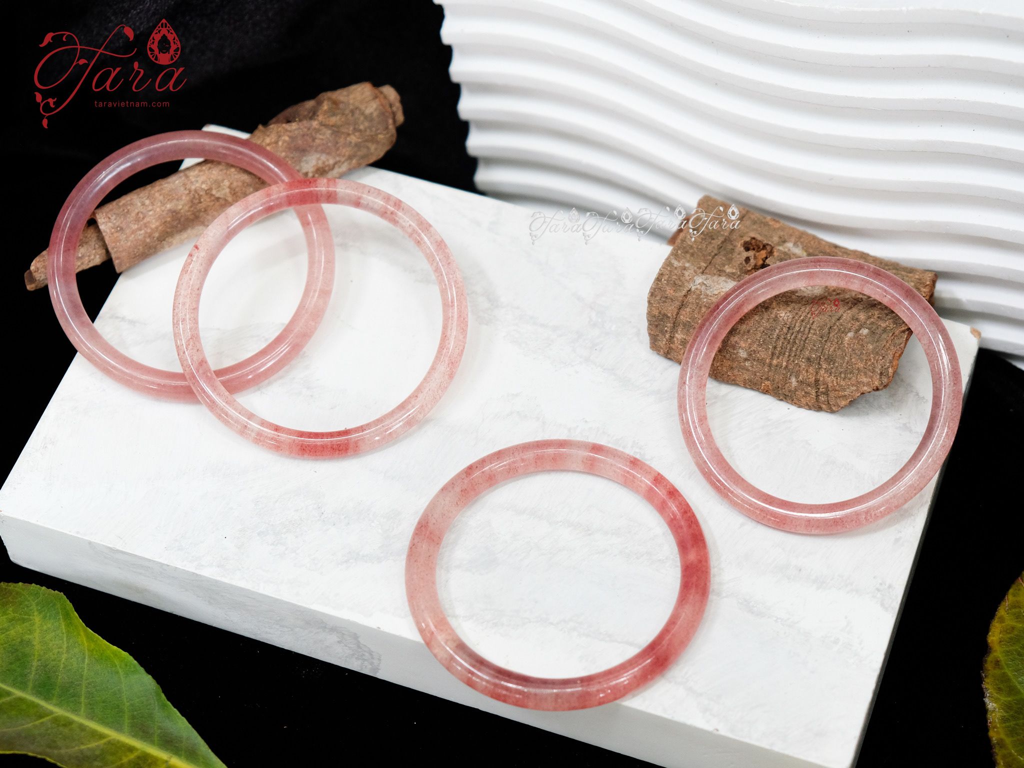  Vòng Bản Thạch Anh Dâu Hồng 