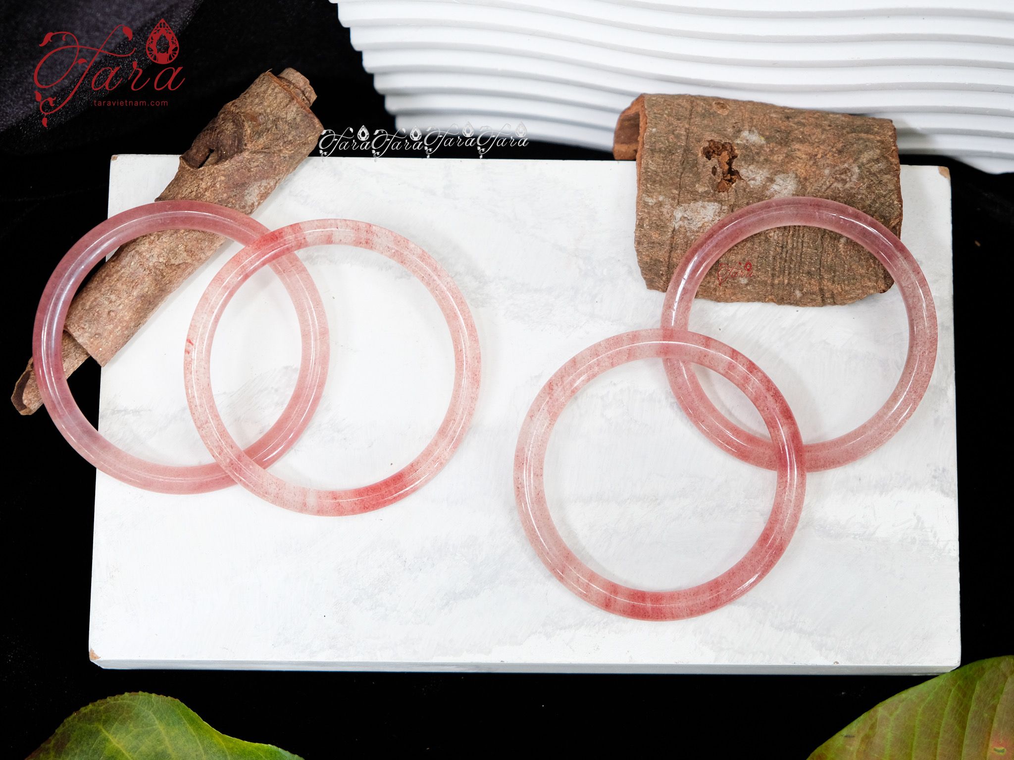  Vòng Bản Thạch Anh Dâu Hồng 