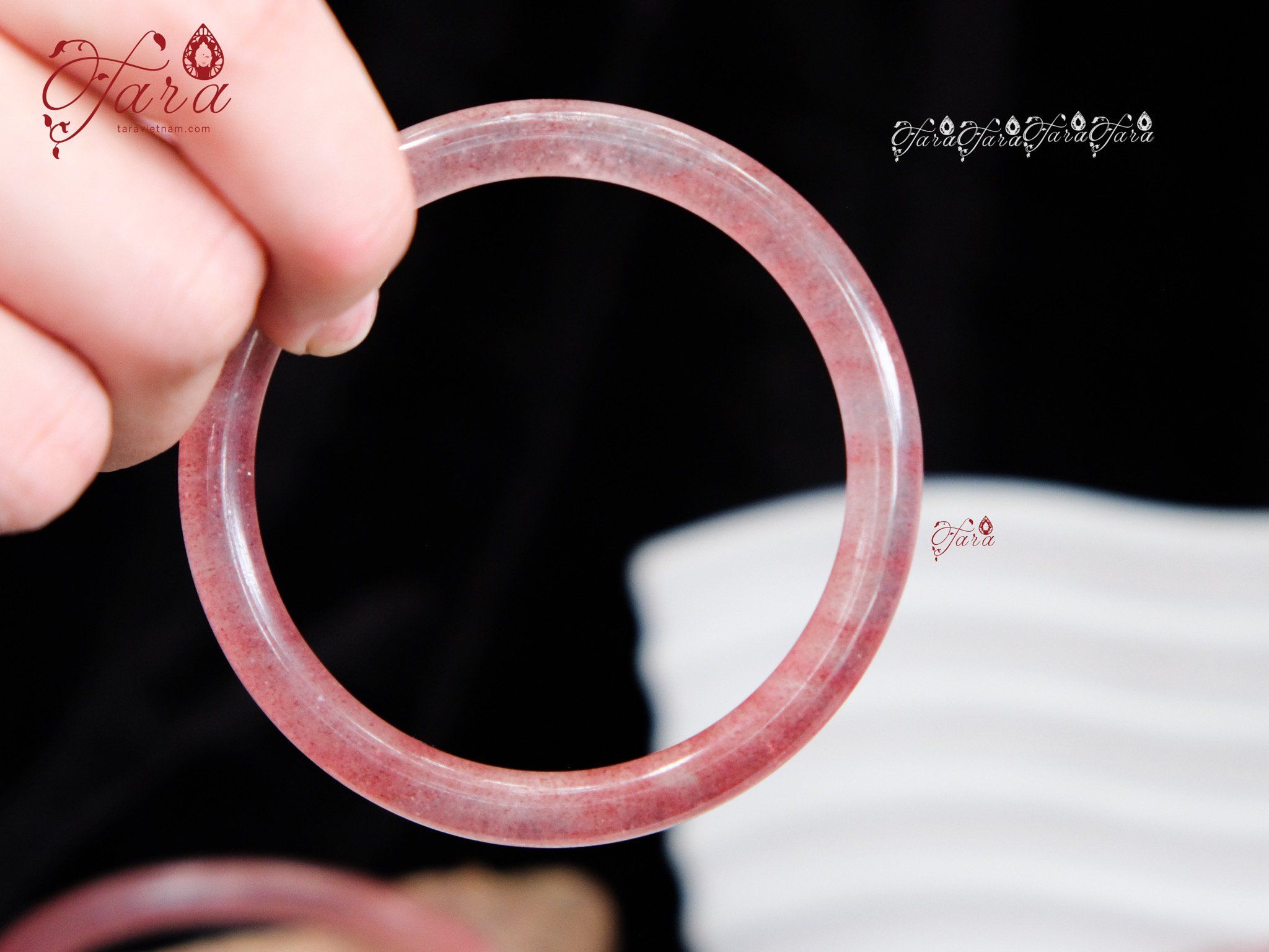 Vòng Bản Thạch Anh Dâu Hồng 