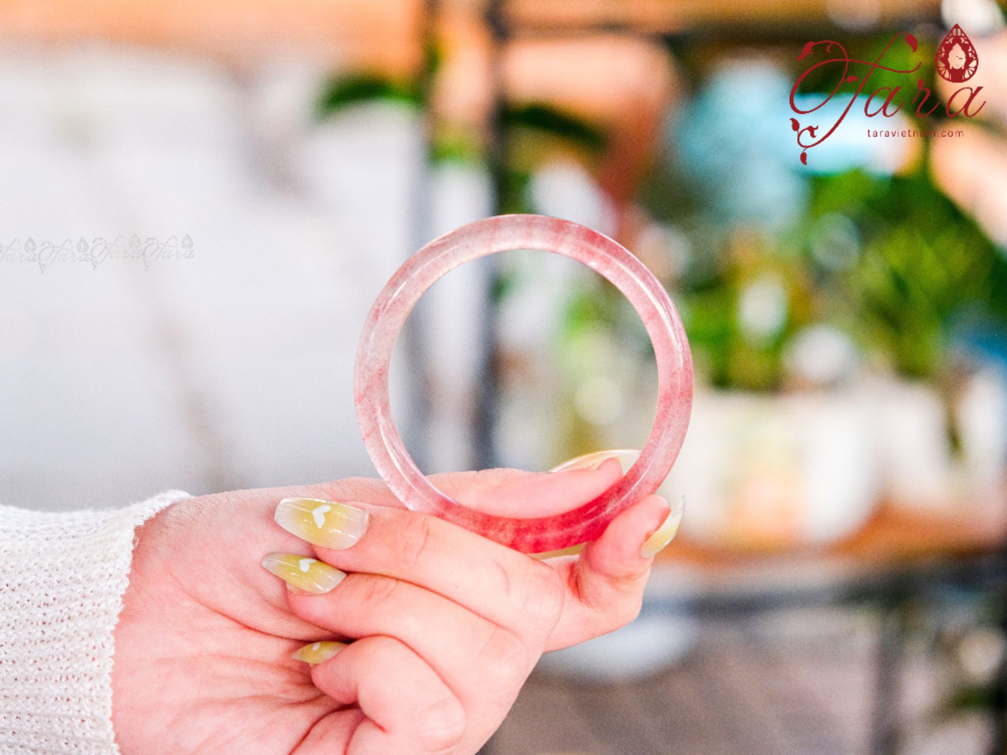  Vòng Bản Thạch Anh Dâu Hồng 