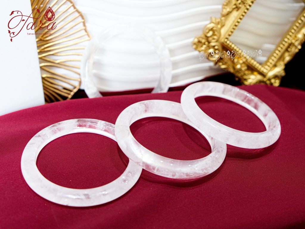  Vòng Bản Thạch Anh Trắng 