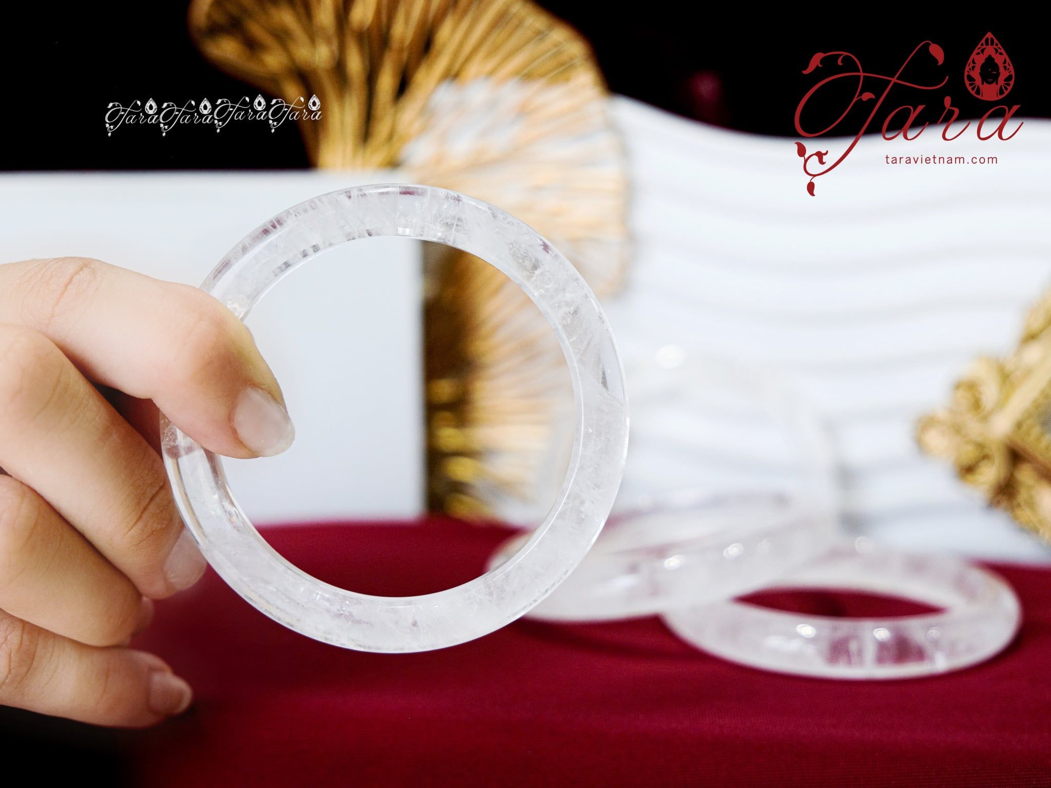  Vòng Bản Thạch Anh Trắng 