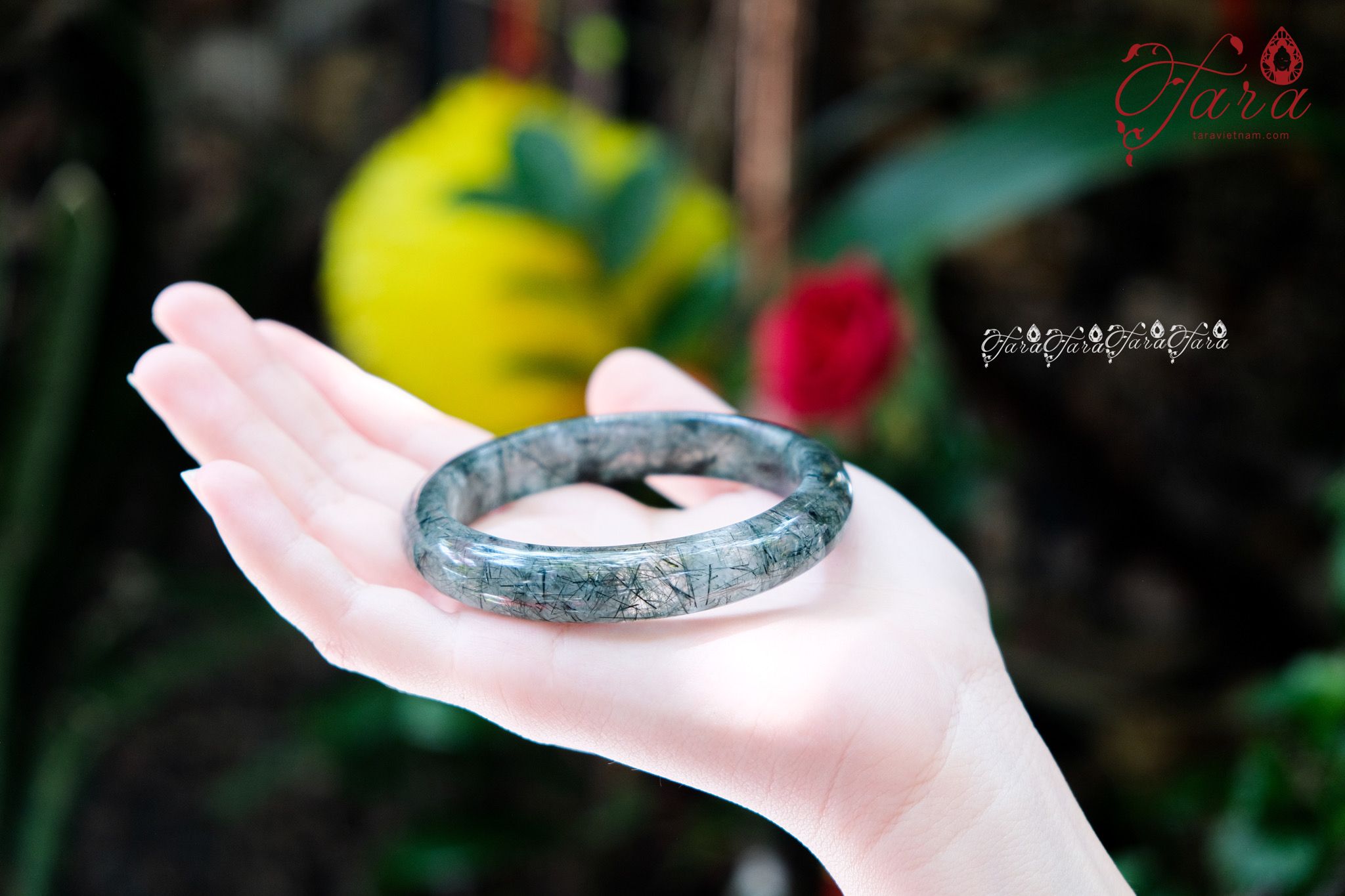  Vòng Bản Thạch Anh Tóc Xanh 