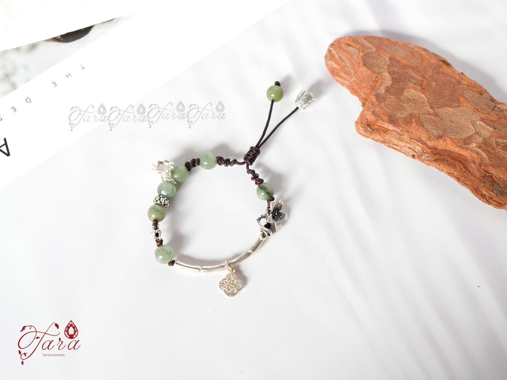  Vòng Cẩm Thạch Thắt Dây Vải 