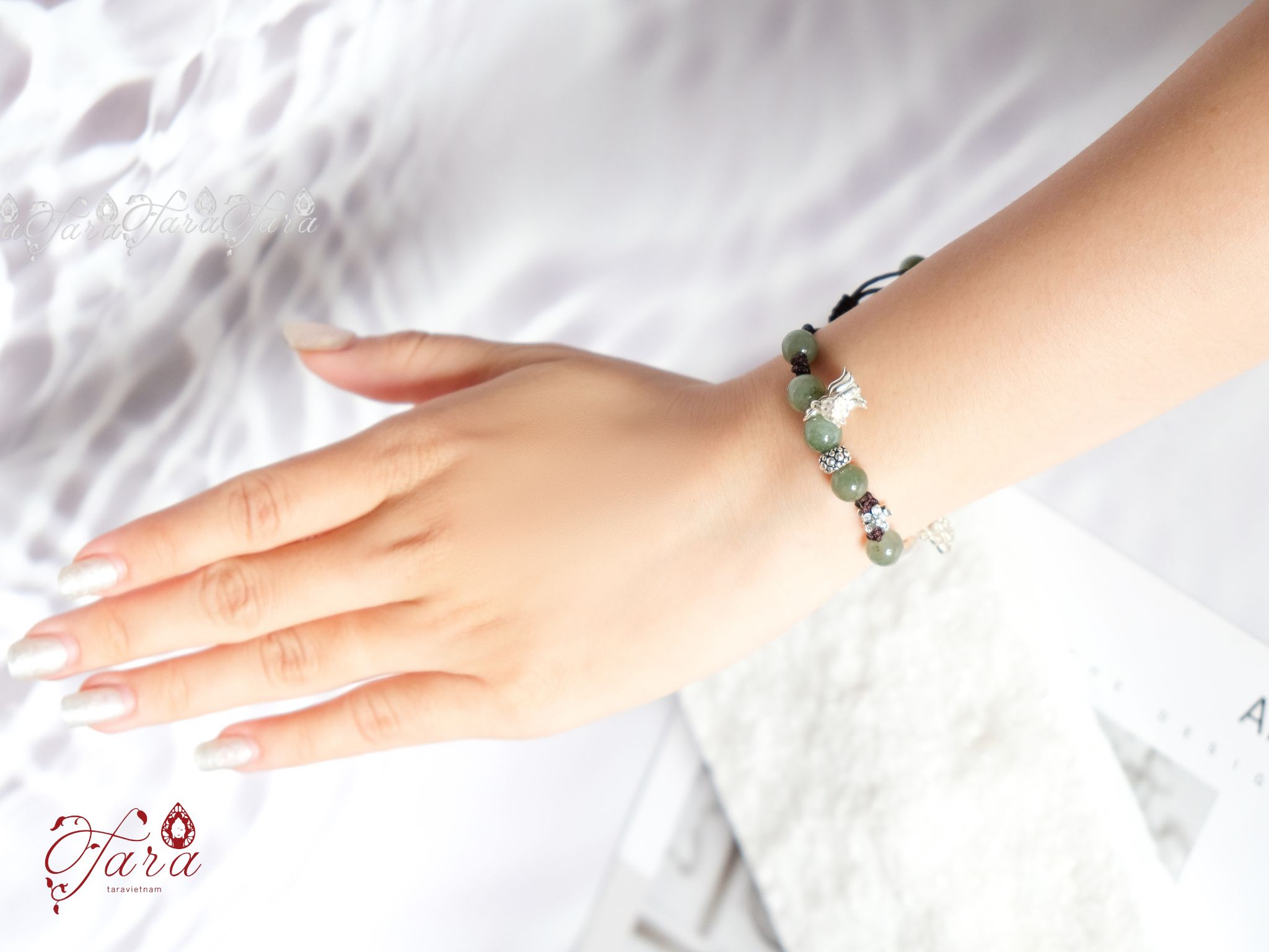  Vòng Cẩm Thạch Thắt Dây Vải 