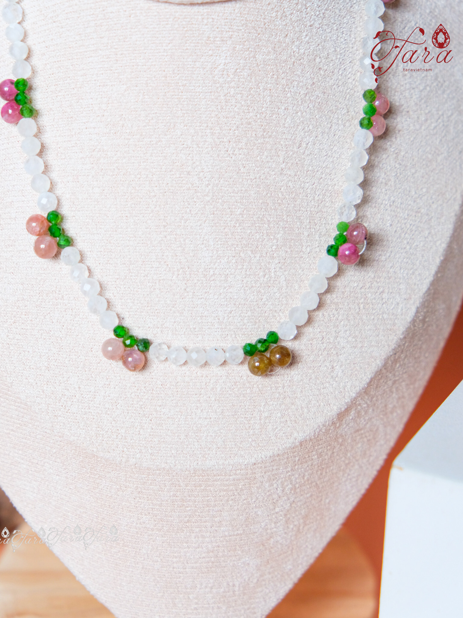  Bộ Cherry đá Diopside, Moonstone và Tourmaline 