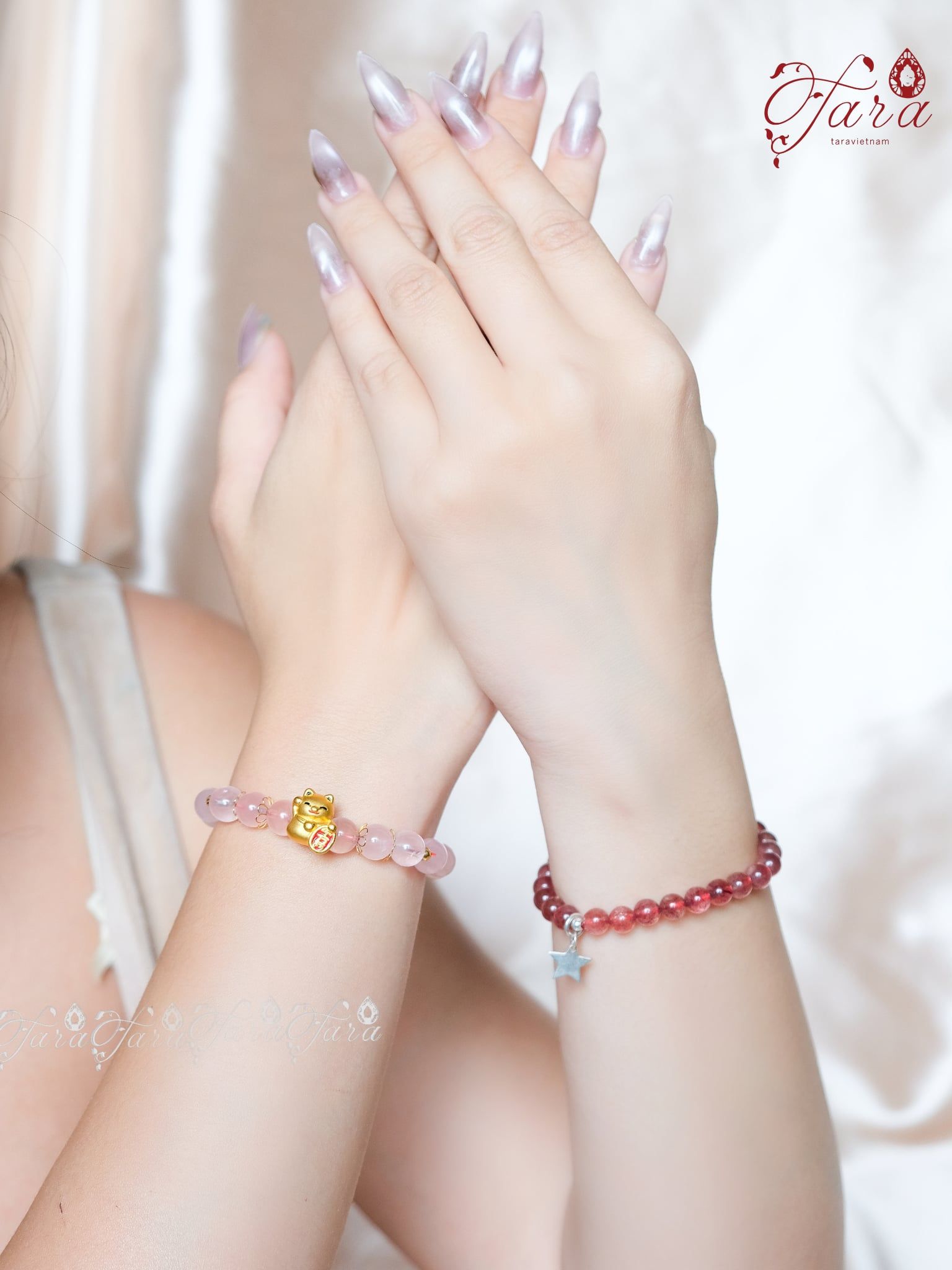  Vòng Thạch Anh Hồng và Thạch Anh Dâu Hồng 