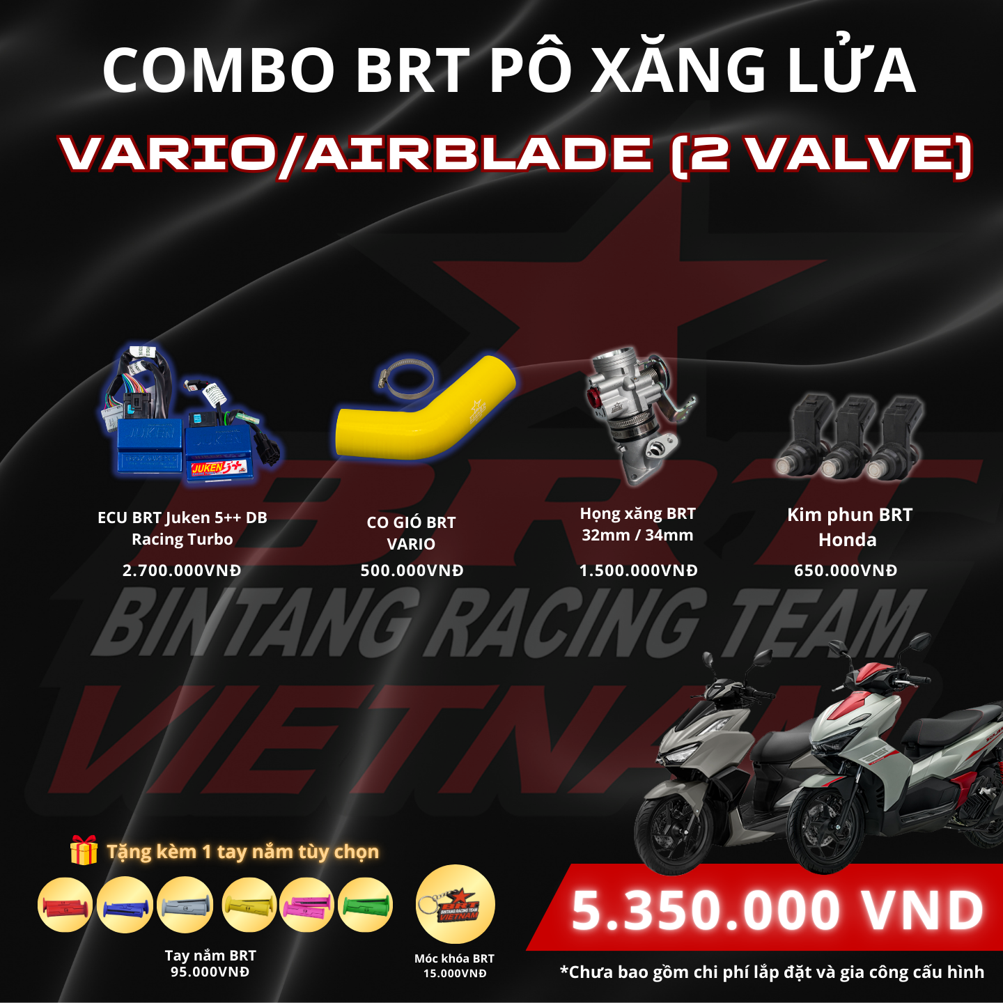  COMBO Pô Xăng Lửa dành cho Vario/ Airblade (2 valve) 
