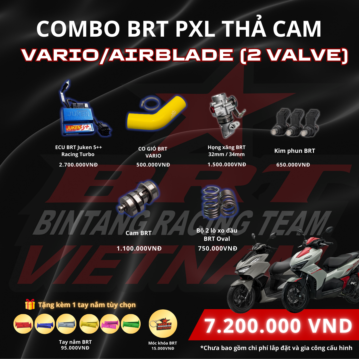  COMBO Pô Xăng Lửa Thả Cam dành cho Vario/ Airblade (2 valve) 
