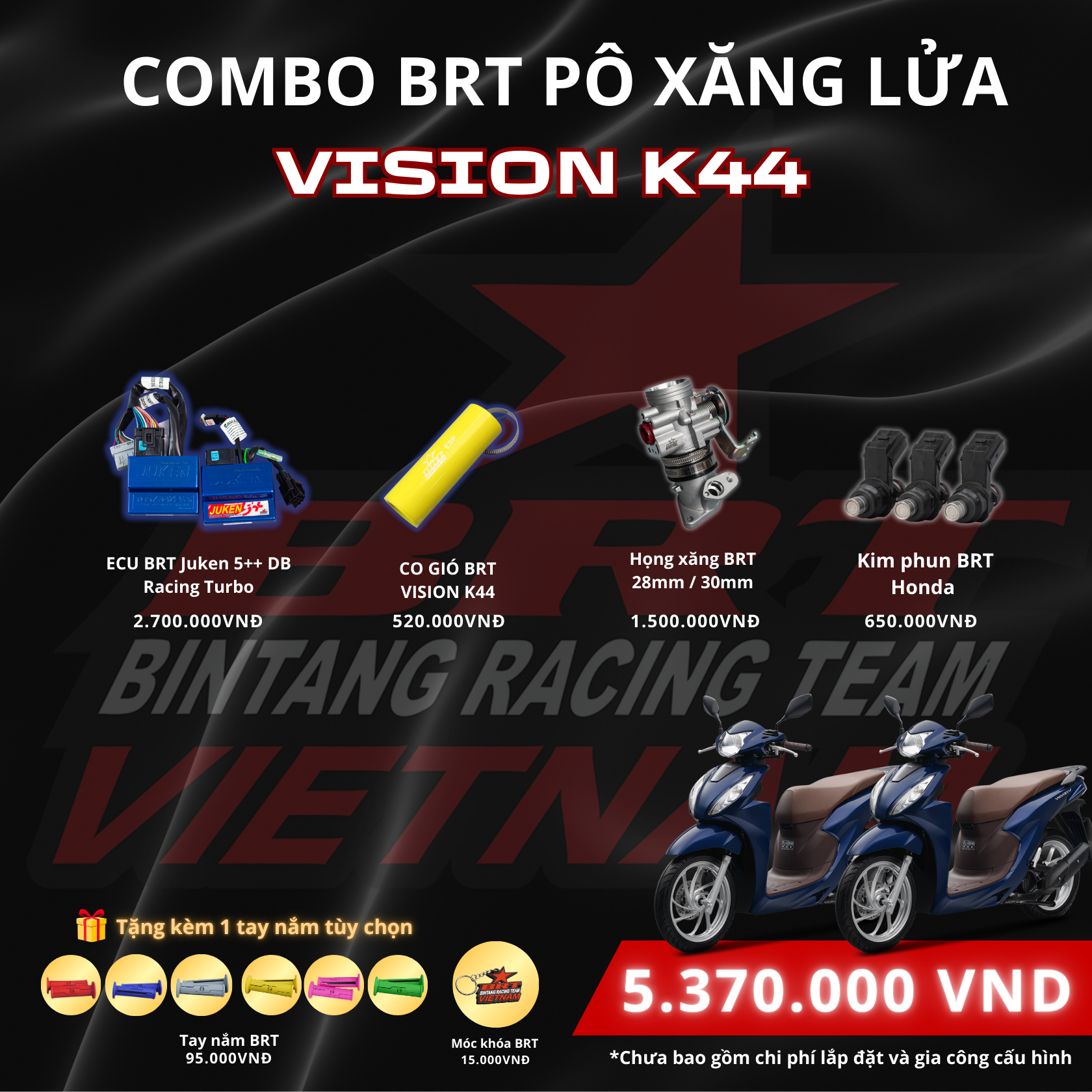  COMBO Pô Xăng Lửa dành cho Vision K44/ Beat 