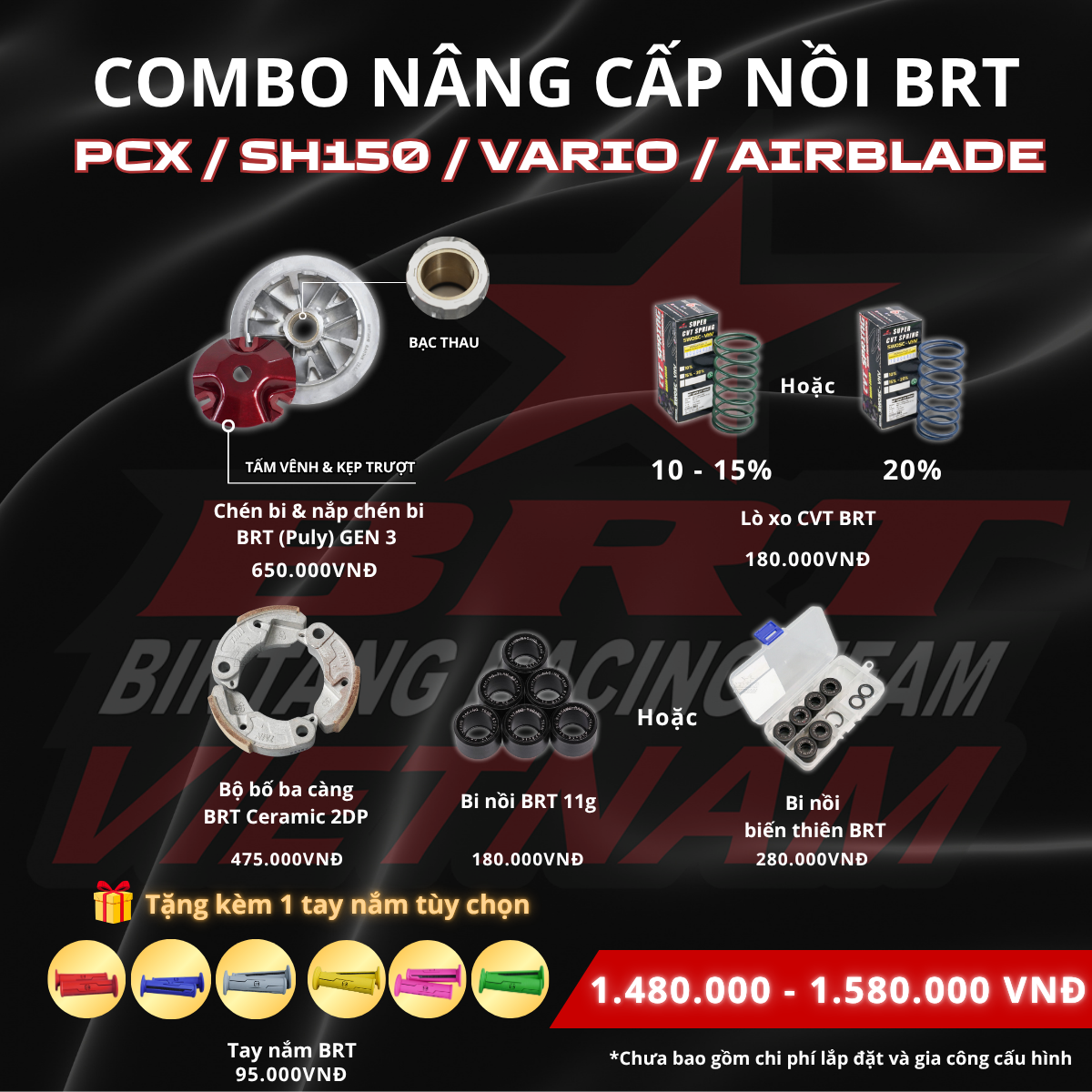  COMBO Nâng Cấp Nồi PCX/ SH150/ Vario/ Airblade (2) 