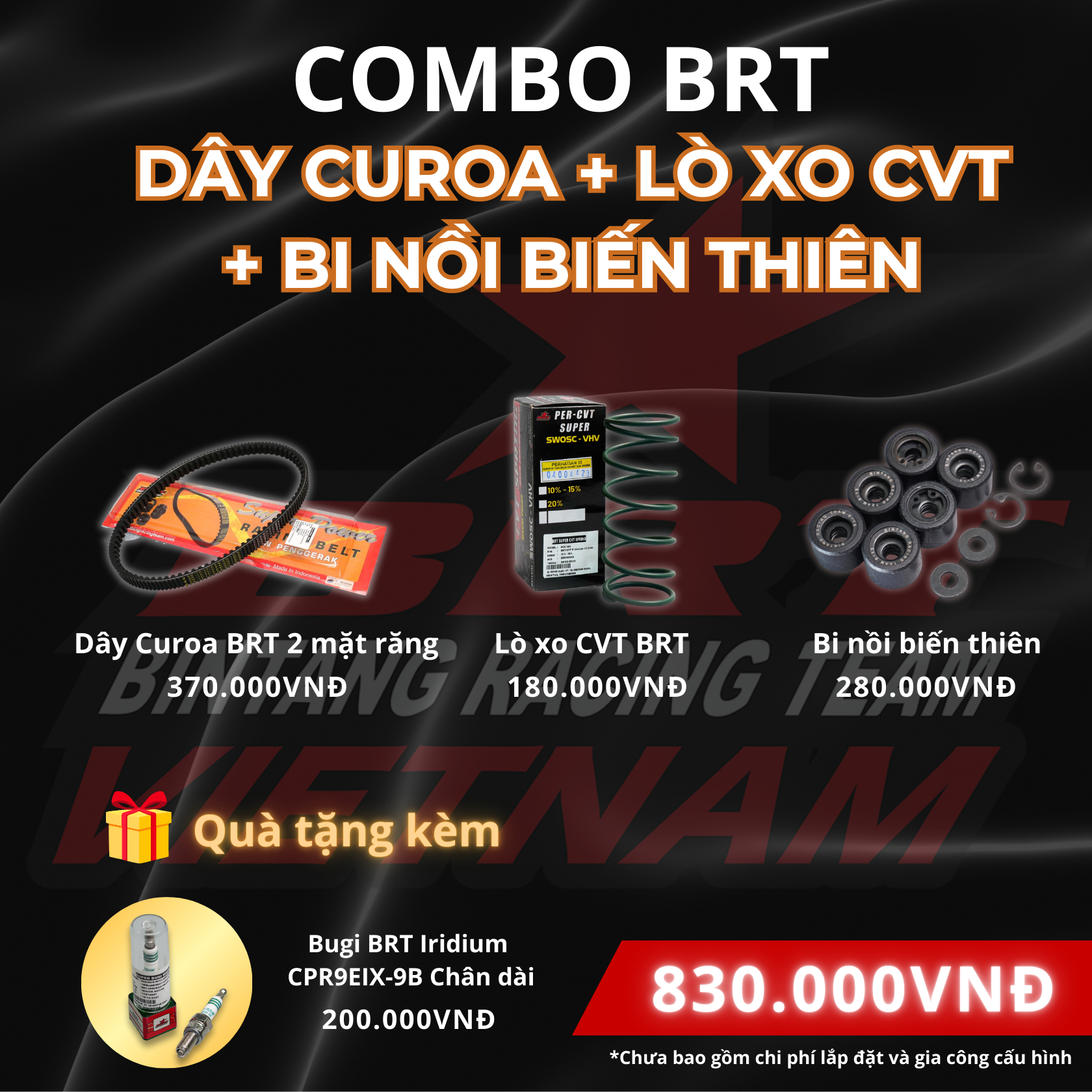  COMBO Nồi Cơ Bản Dành Cho Vario / Airblade / PCX 150 / SH / Vision K2C (Dây curoa 2 mặt) - Kèm Phần Quà Siêu Hấp Dẫn 