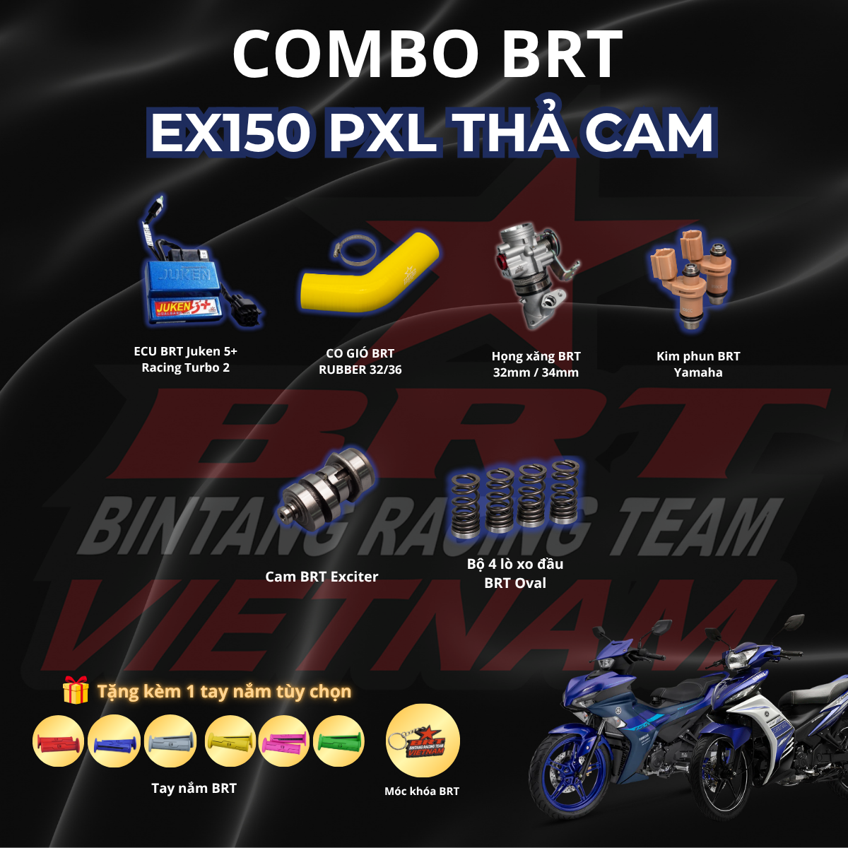  COMBO Pô Xăng Lửa Thả Cam dành cho Exciter150 - Kèm Phần Quà Siêu Hấp Dẫn 