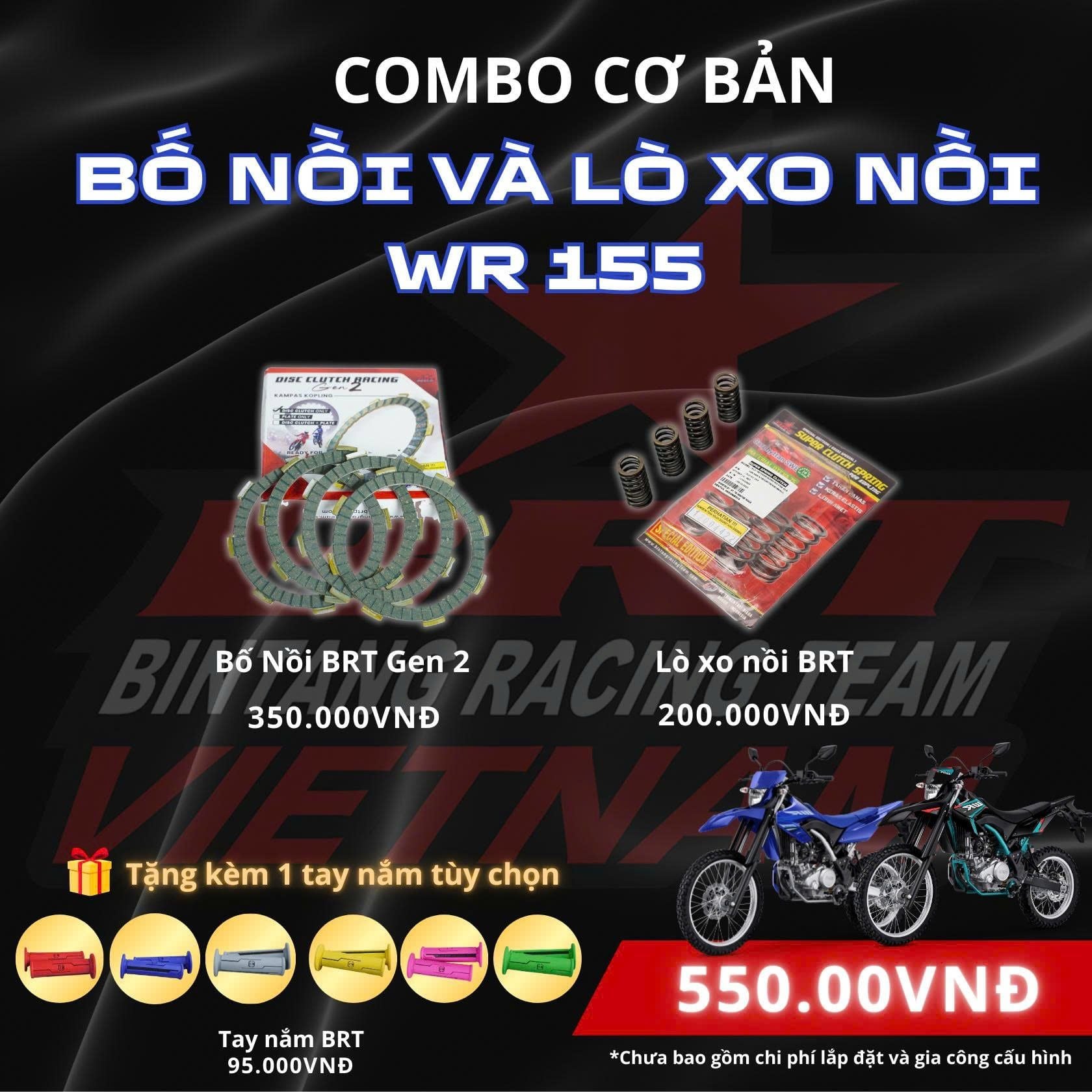  COMBO Bố Nồi BRT GEN 2 + Lò Xo Nồi BRT Dành Cho WR155, Cải Thiện Hiệu Năng Tăng Tốc Tối Đa - Kèm Phần Quà Siêu Hấp Dẫn 