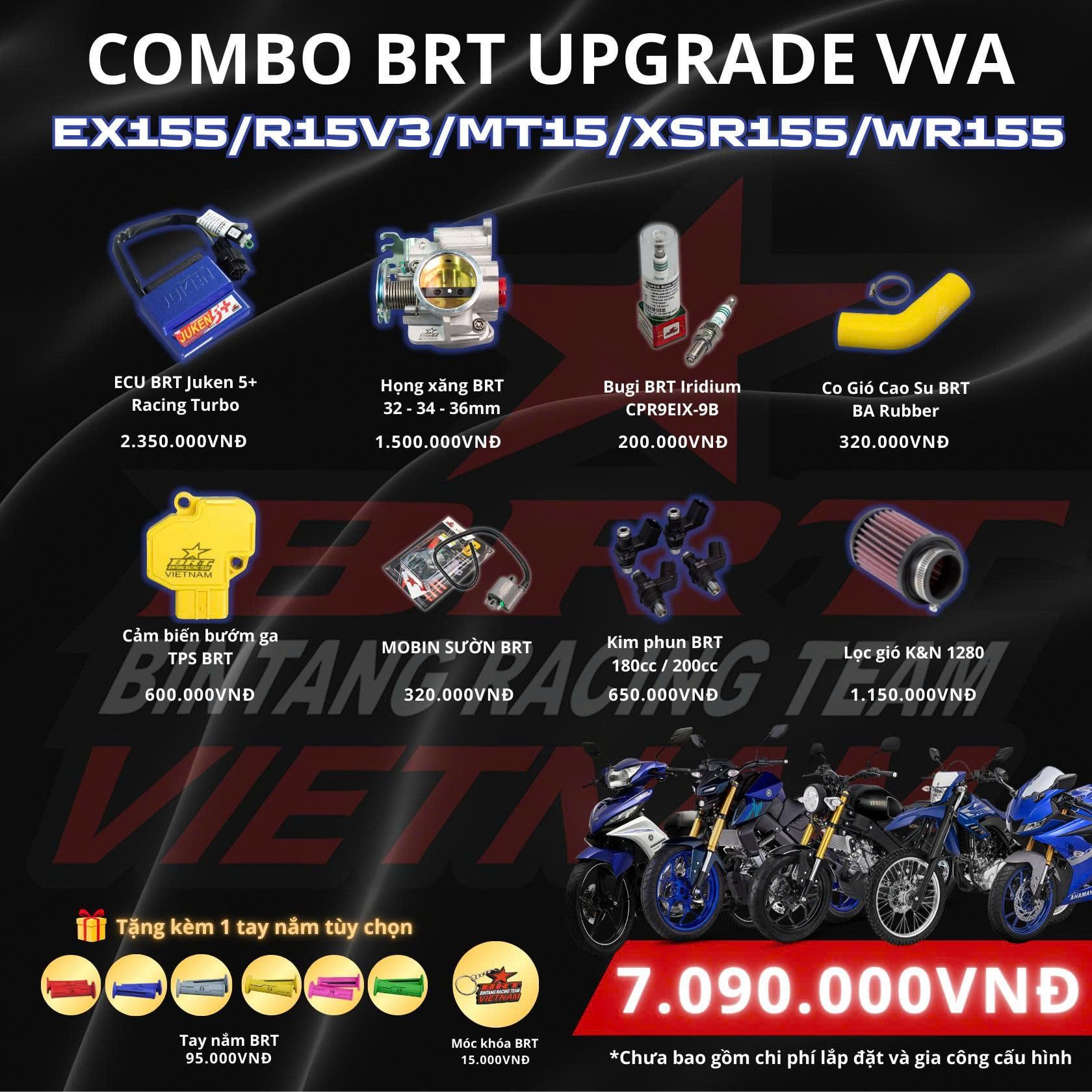  COMBO Updrade Dành Cho Exciter 155 VVA/ R15v3/ MT15/ XSR155/ WR155 - Kèm phần quà siêu hấp dẫn 