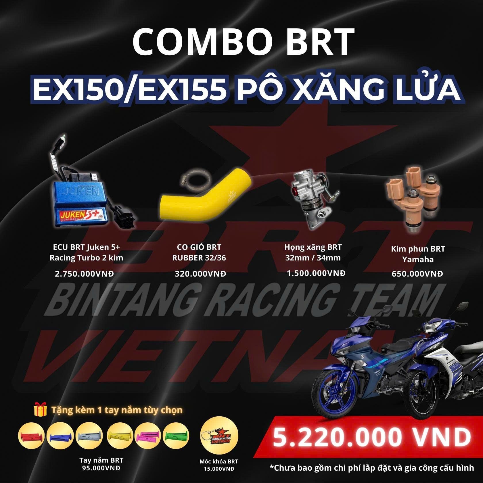  Combo Upgrade Pô Xăng Lửa cơ bản dành cho Exciter 150/ Exciter 155 - Kèm phần quà siêu hấp dẫn 