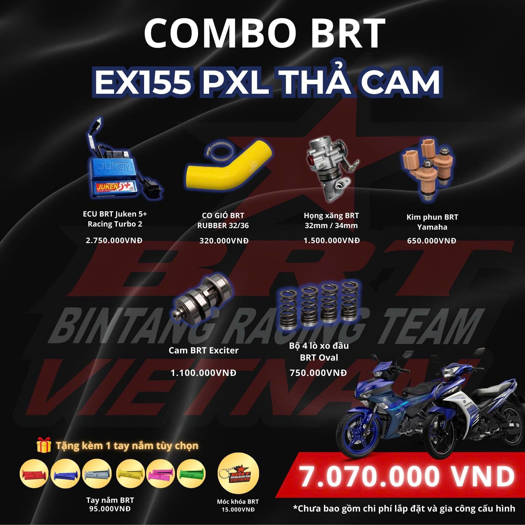  COMBO Pô Xăng Lửa Thả Cam dành cho Exciter 155 - Kèm Phần Quà Siêu Hấp Dẫn 