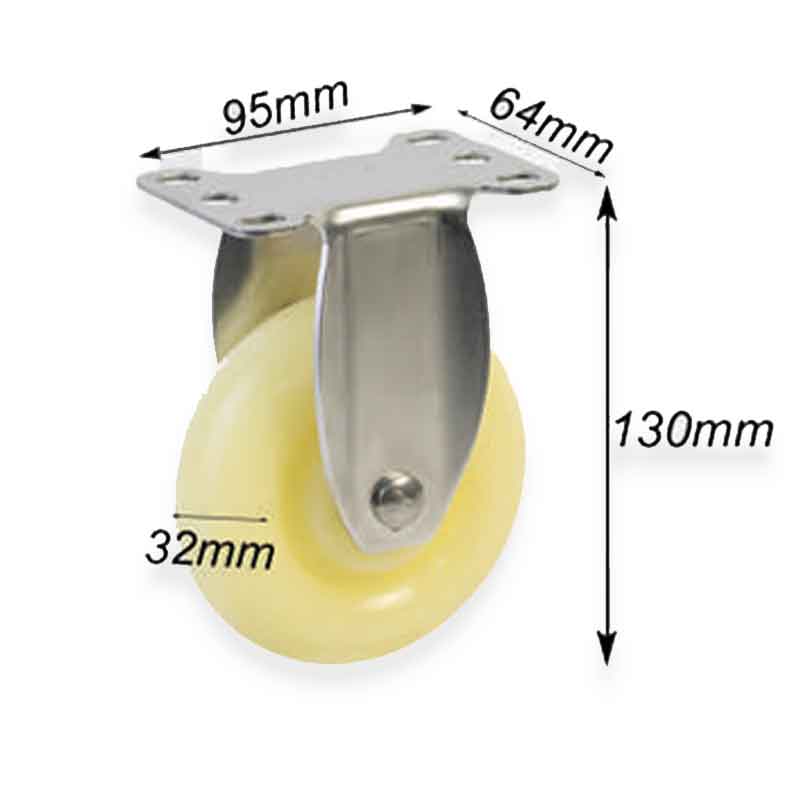 Bánh xe đẩy nylon D32 càng inox 304