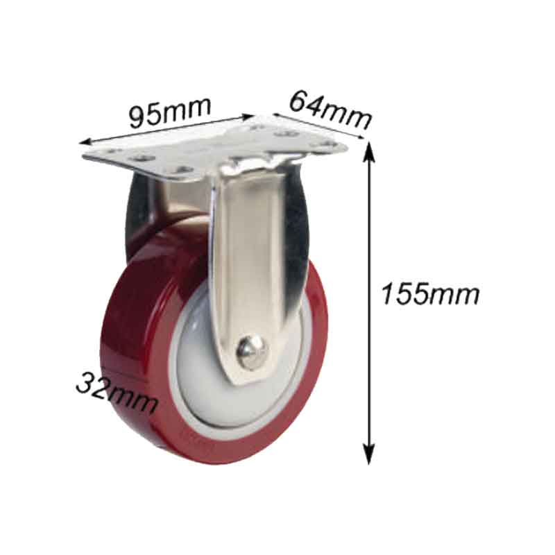 Bánh xe PU càng inox 304