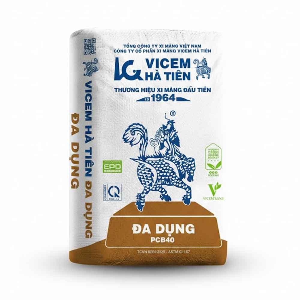 Xi măng Vicem Hà Tiên đa dụng PCB40 50kg/bao