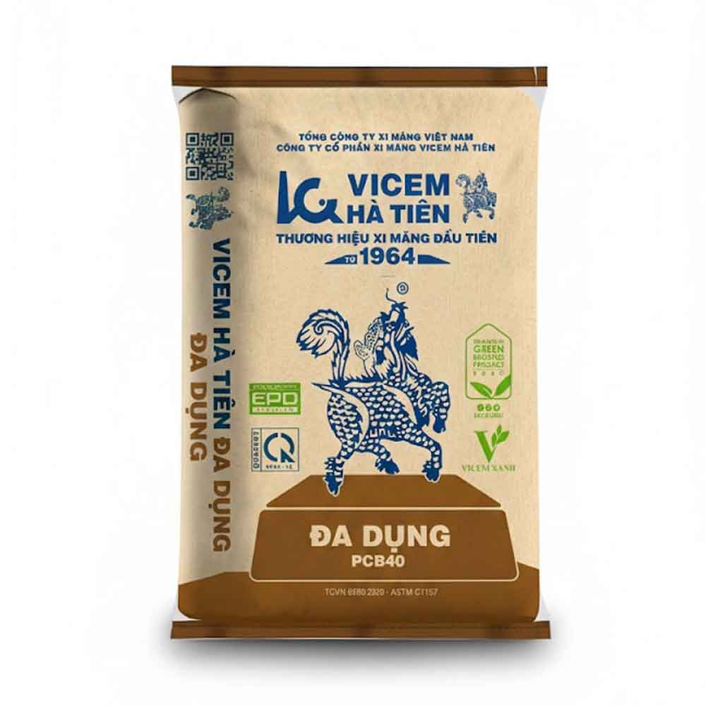 Xi măng Vicem Hà Tiên đa dụng PCB40 50kg/bao