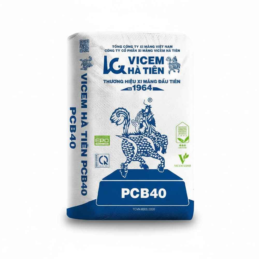 Xi măng Hà Tiên Vicem PCB40 50kg/bao