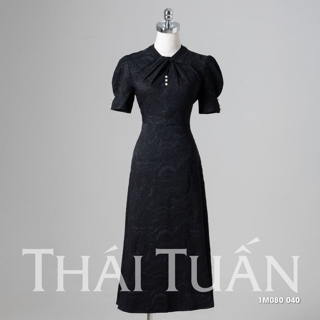  Đầm Nữ Thái Tuấn Gấm Ngọc Tuyết Dáng Chữ A 1M080040 