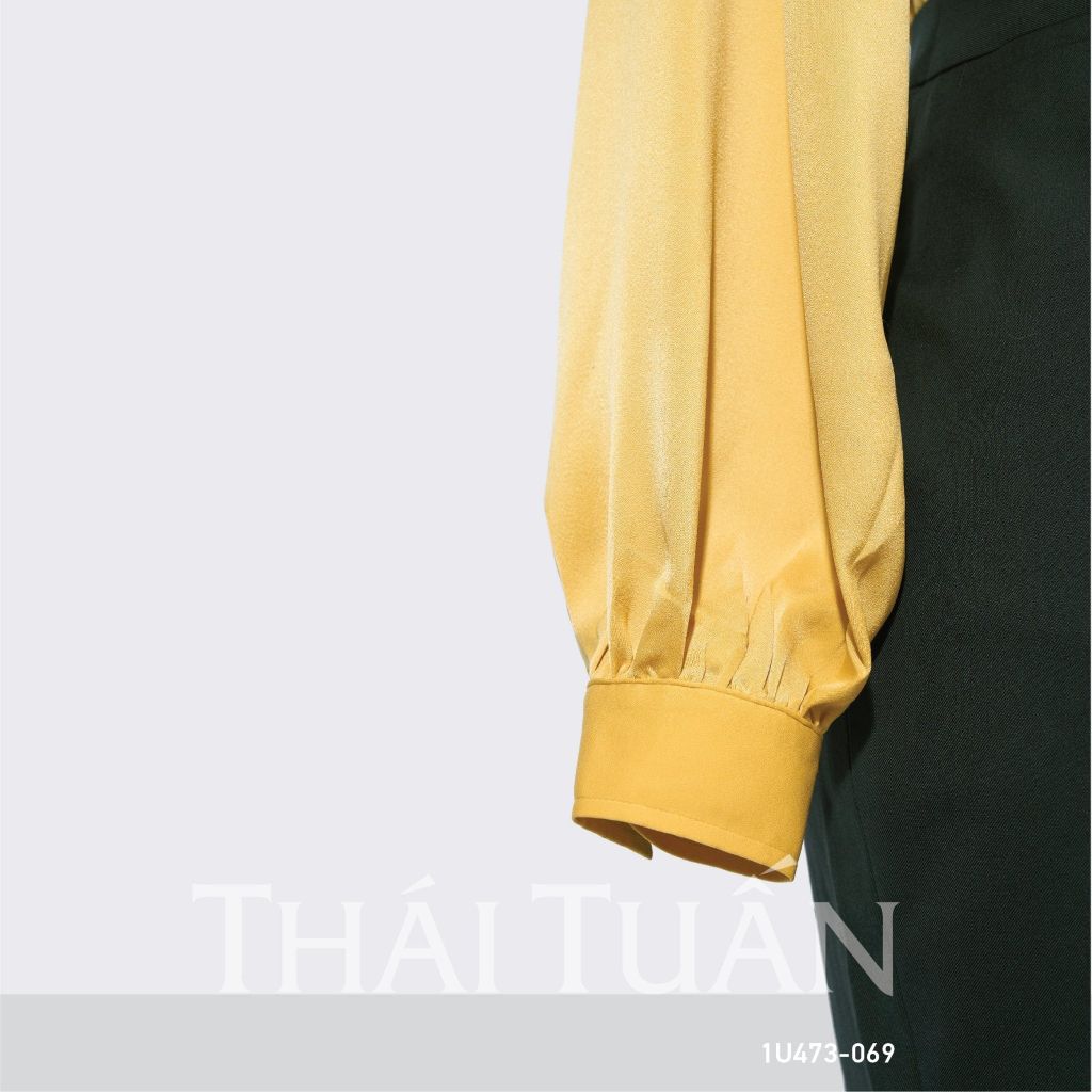  Áo Sơ Mi Nữ THÁI TUẤN Thắt Nơ Màu Vàng 