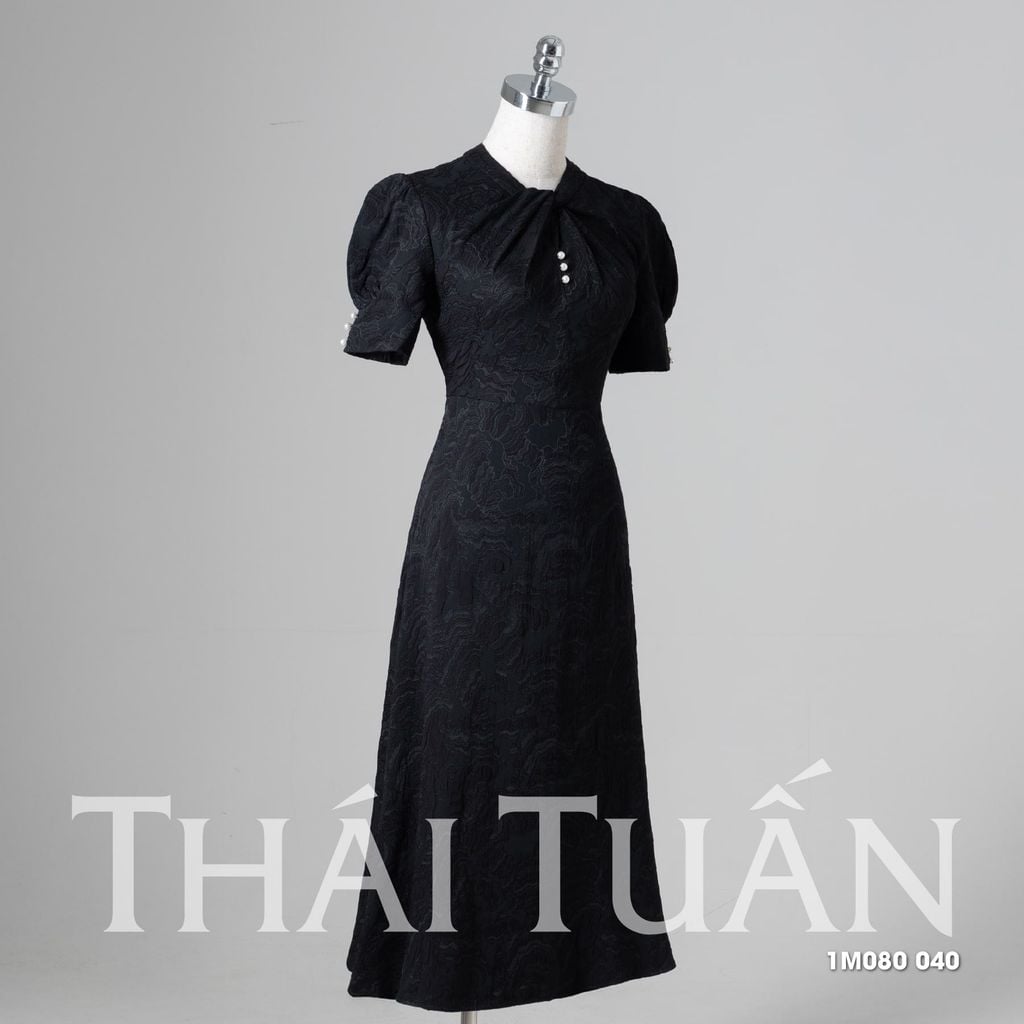  Đầm Nữ Thái Tuấn Gấm Ngọc Tuyết Dáng Chữ A 1M080040 