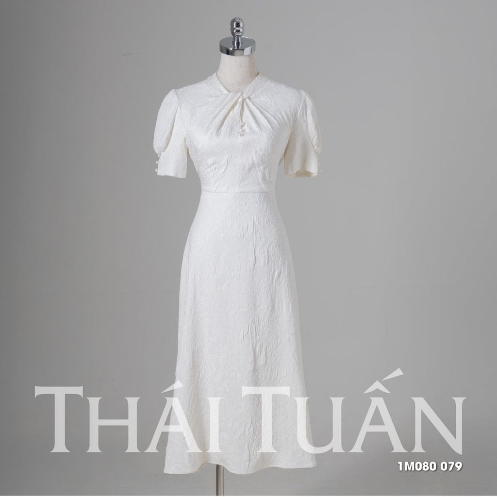  Đầm Nữ Thái Tuấn Gấm Ngọc Tuyết Dáng Chữ A 1M080079 
