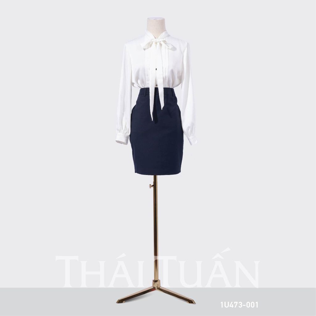  Áo Kiểu Nữ THÁI TUẤN Thắt Nơ Màu Trắng 