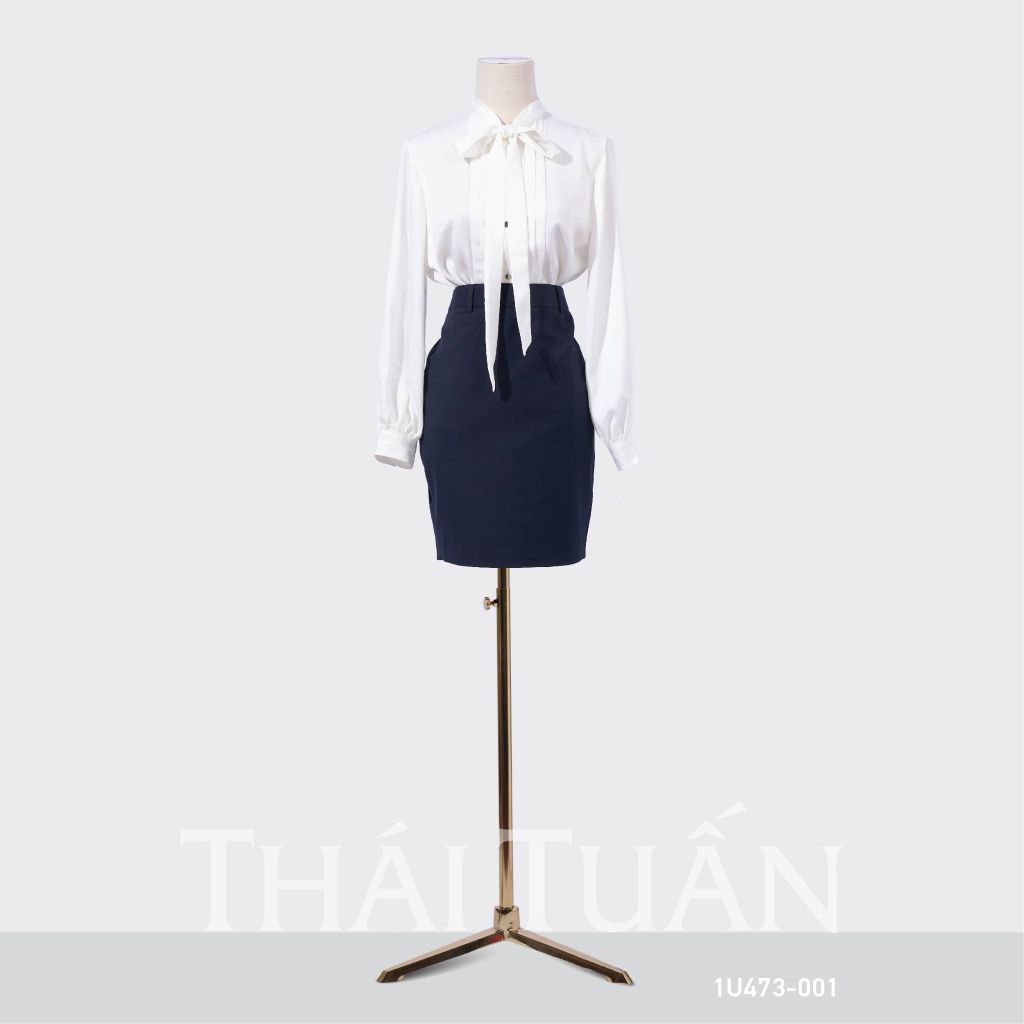  Áo Sơ Mi Nữ THÁI TUẤN Thắt Nơ Màu Trắng 