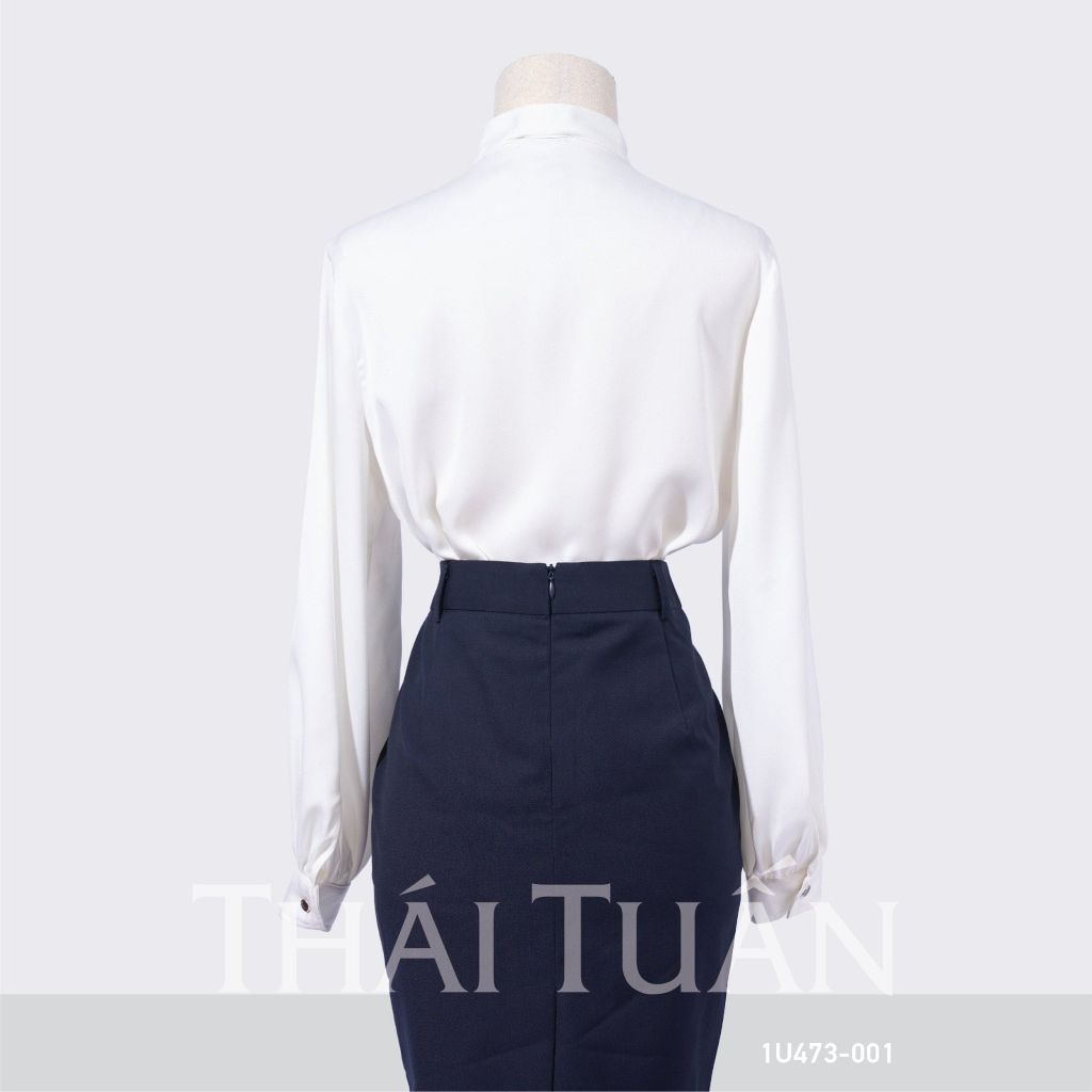  Áo Kiểu Nữ THÁI TUẤN Thắt Nơ Màu Trắng 