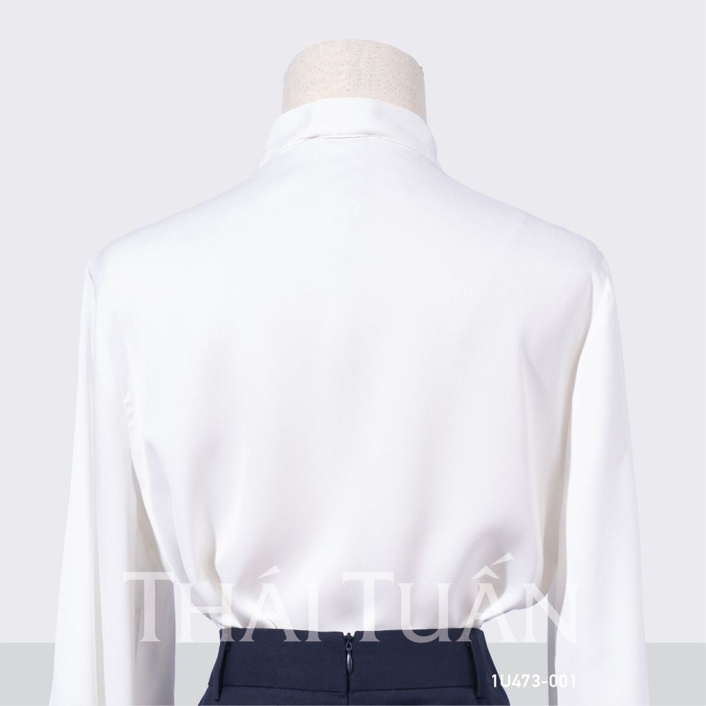  Áo Kiểu Nữ THÁI TUẤN Thắt Nơ Màu Trắng 