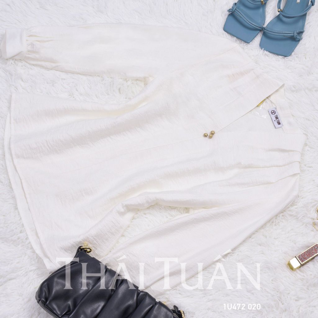  Áo Kiểu Nữ THÁI TUẤN Công Sở Cổ Tim Tay Dài 