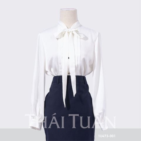  Áo Kiểu Nữ THÁI TUẤN Thắt Nơ Màu Trắng 