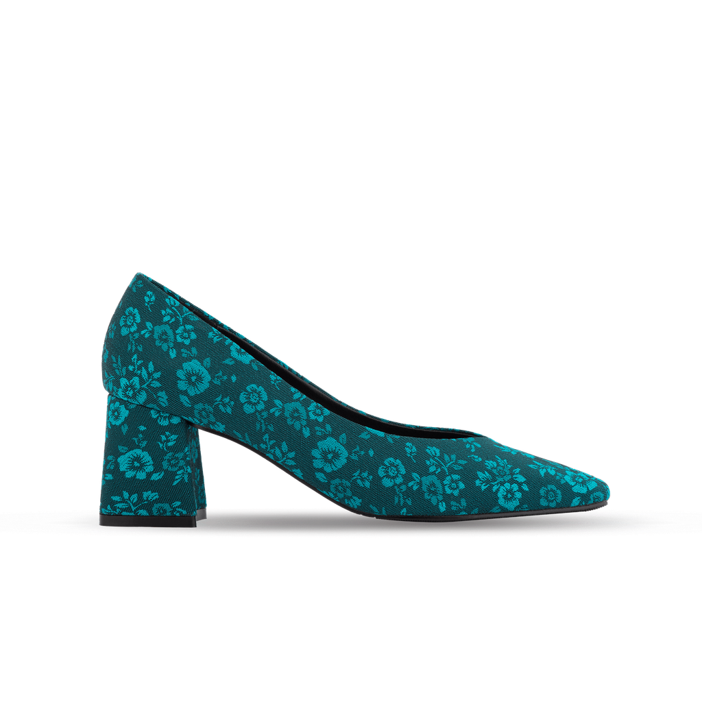  Giày Cao Gót Nữ THÁI TUẤN Bít Mũi Bầu Màu Xanh Đen 