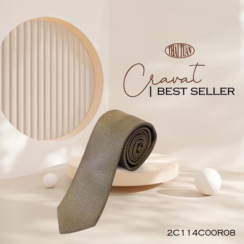  Cravat THÁI TUẤN Hoa Văn Nhỏ Màu Vàng 