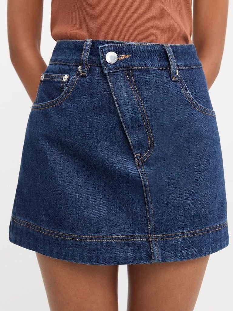 Quần Váy Denim Cạp Chéo 