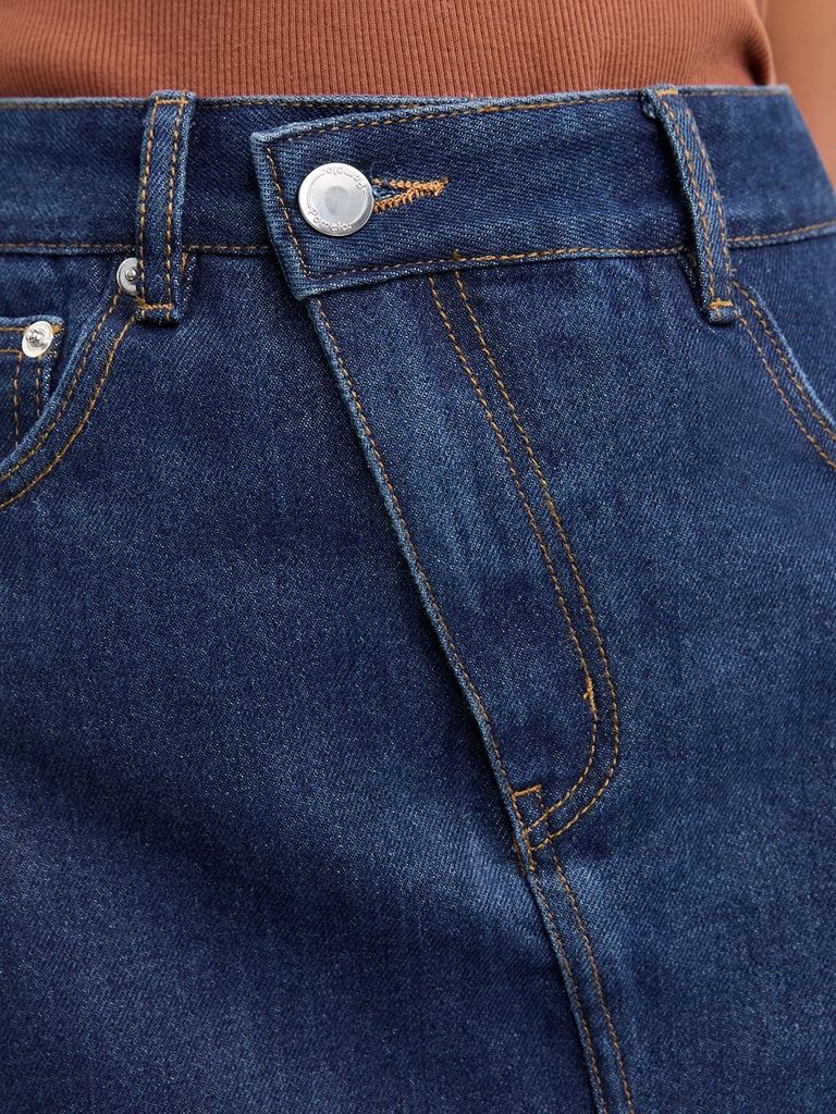  Quần Váy Denim Cạp Chéo 
