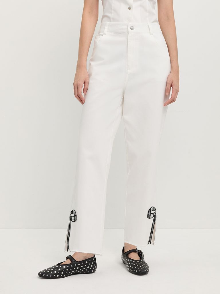  Quần Dài Xẻ Gấu 100% Cotton 