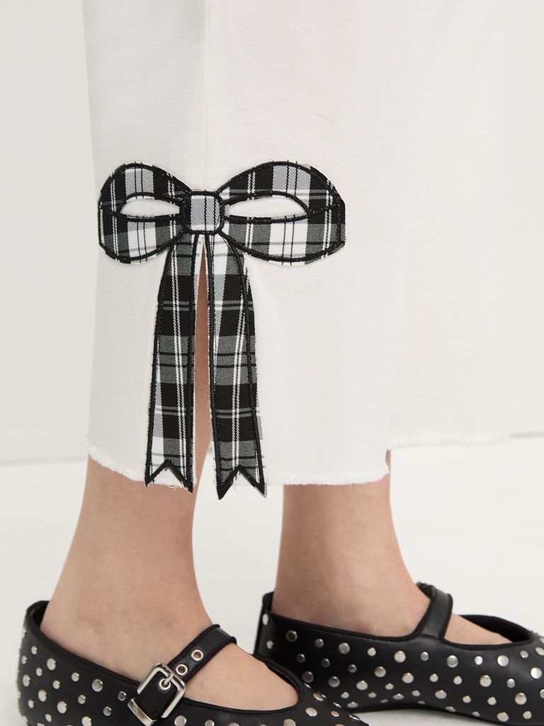 Quần Dài Xẻ Gấu 100% Cotton 