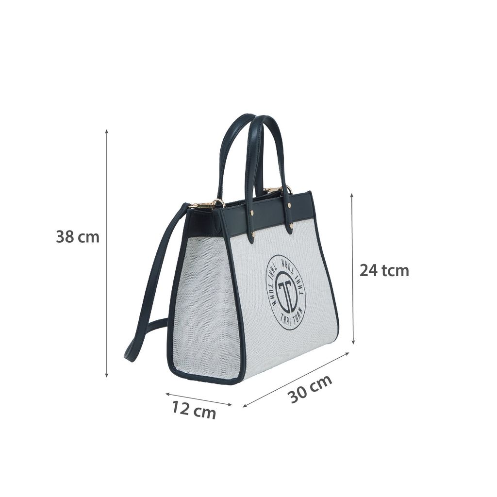  Túi Xách Tay Nữ THÁI TUẤN Thời Trang Khóa Kéo Màu Đen 