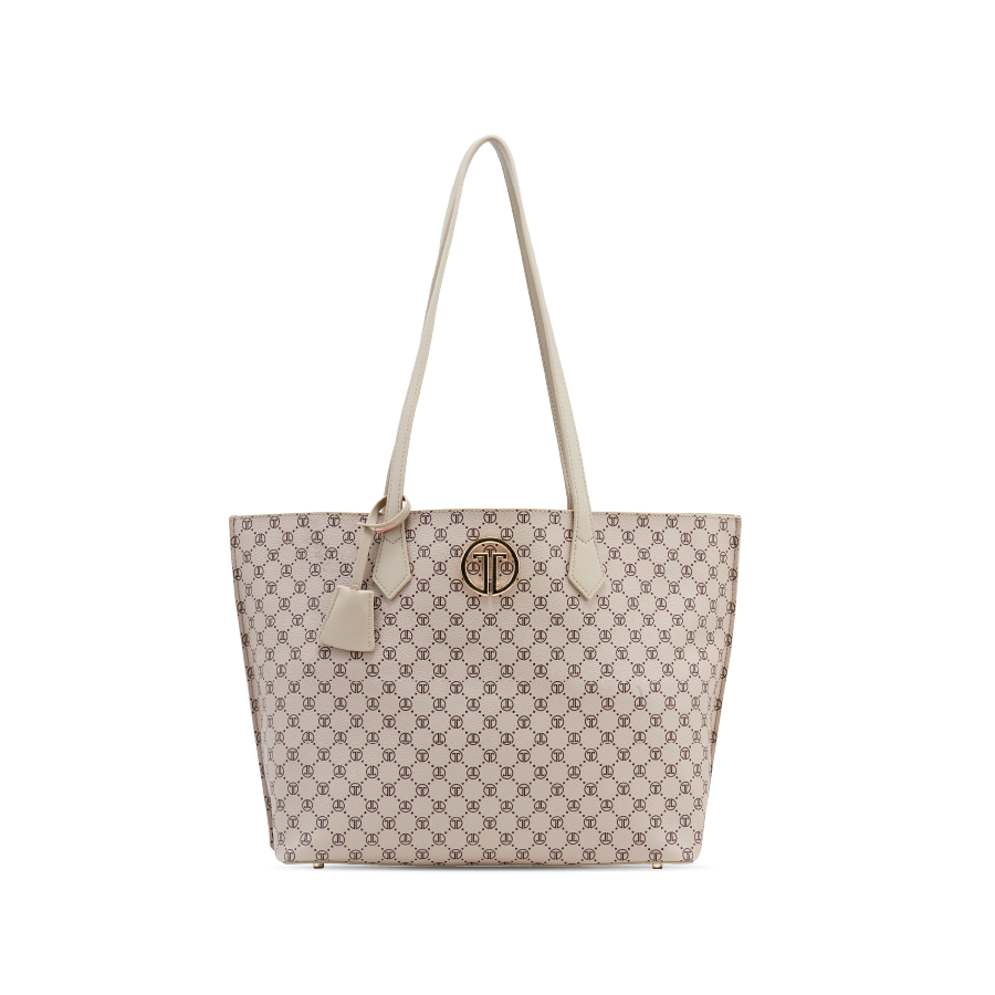  Túi Xách Tay Nữ THÁI TUẤN lớn Thời Trang Họa Tiết Caro Màu Kem 