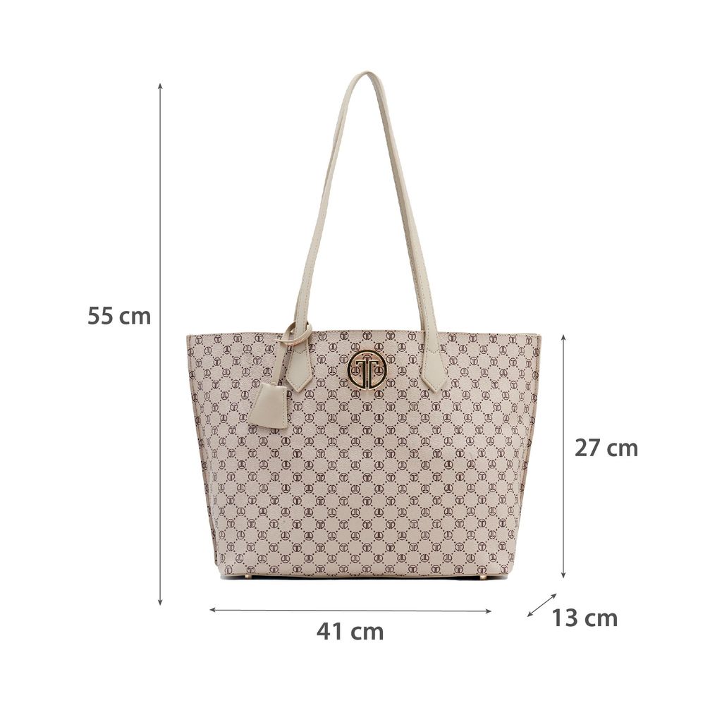  Túi Xách Tay Nữ THÁI TUẤN lớn Thời Trang Họa Tiết Caro Màu Kem 