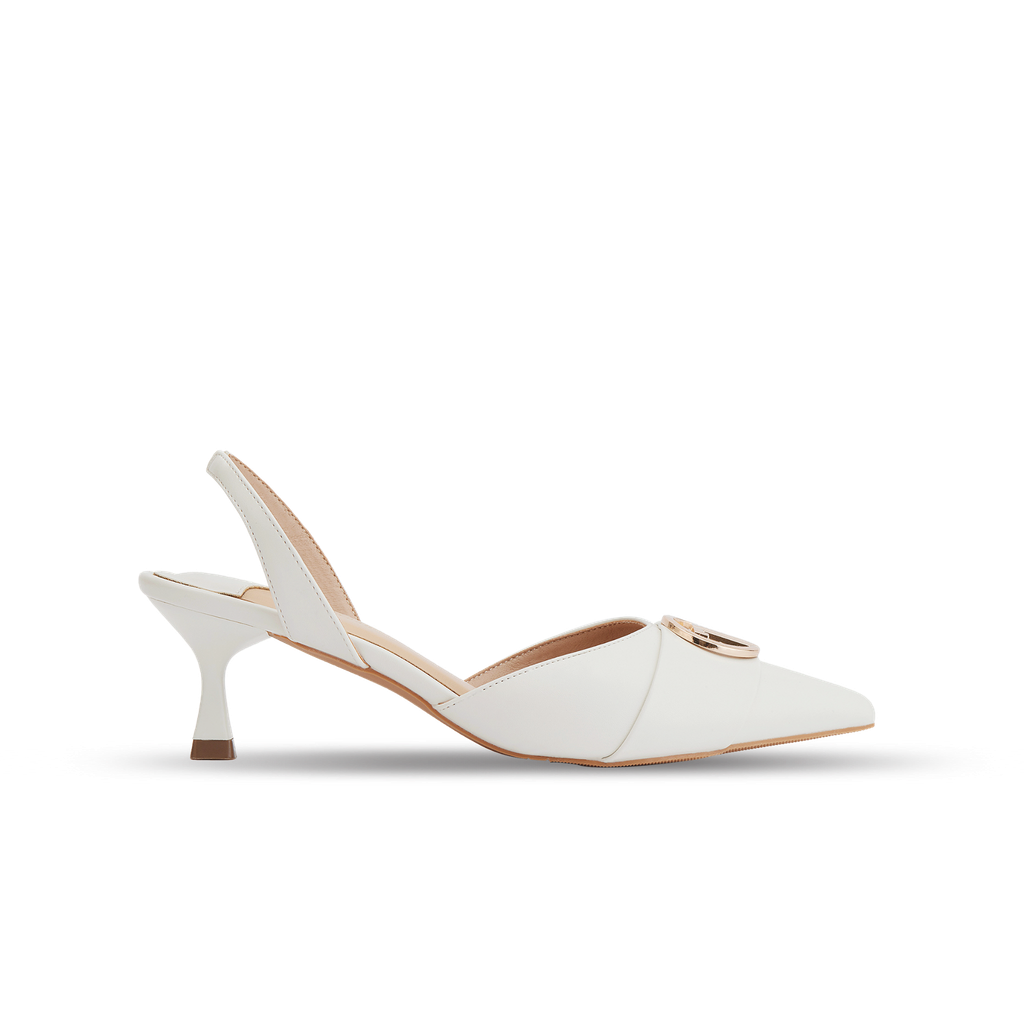  Giày Sandals Nữ THÁI TUẤN Mũi Nhọn Màu Trắng 