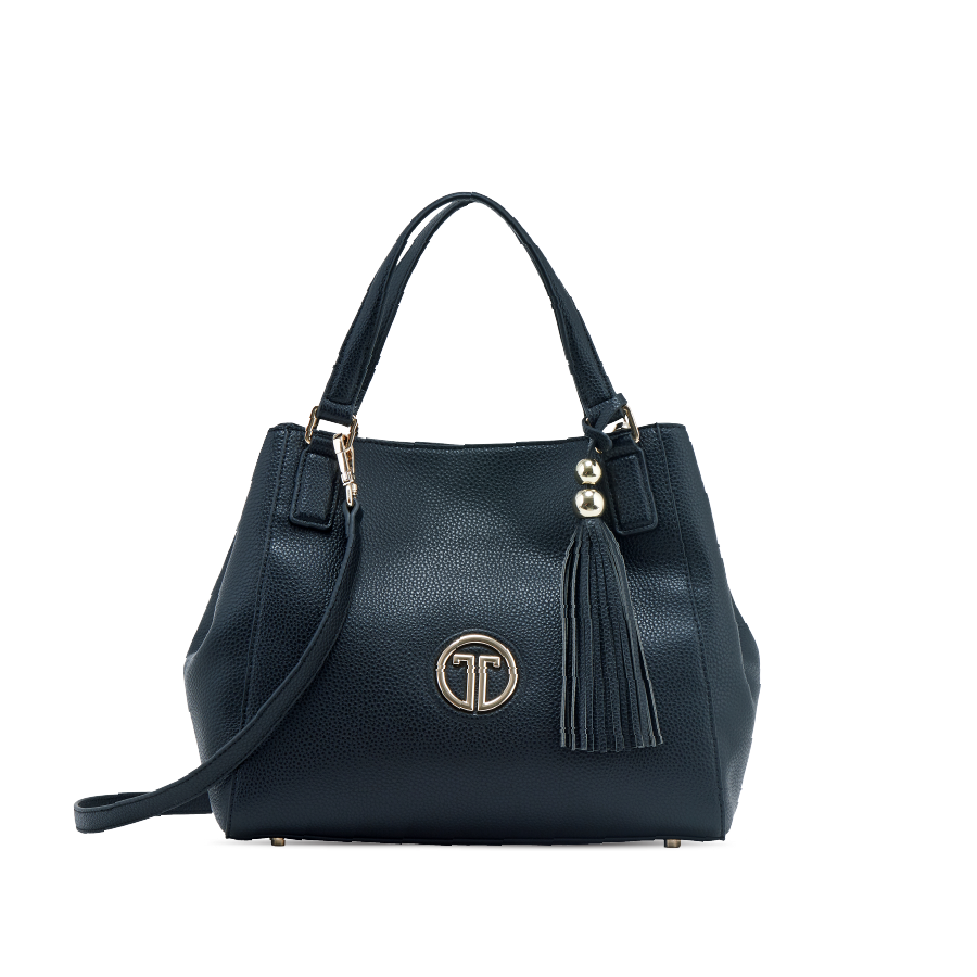  Túi Xách Tay Nữ THÁI TUẤN Size Trung Khóa Nút Bấm Màu Đen 